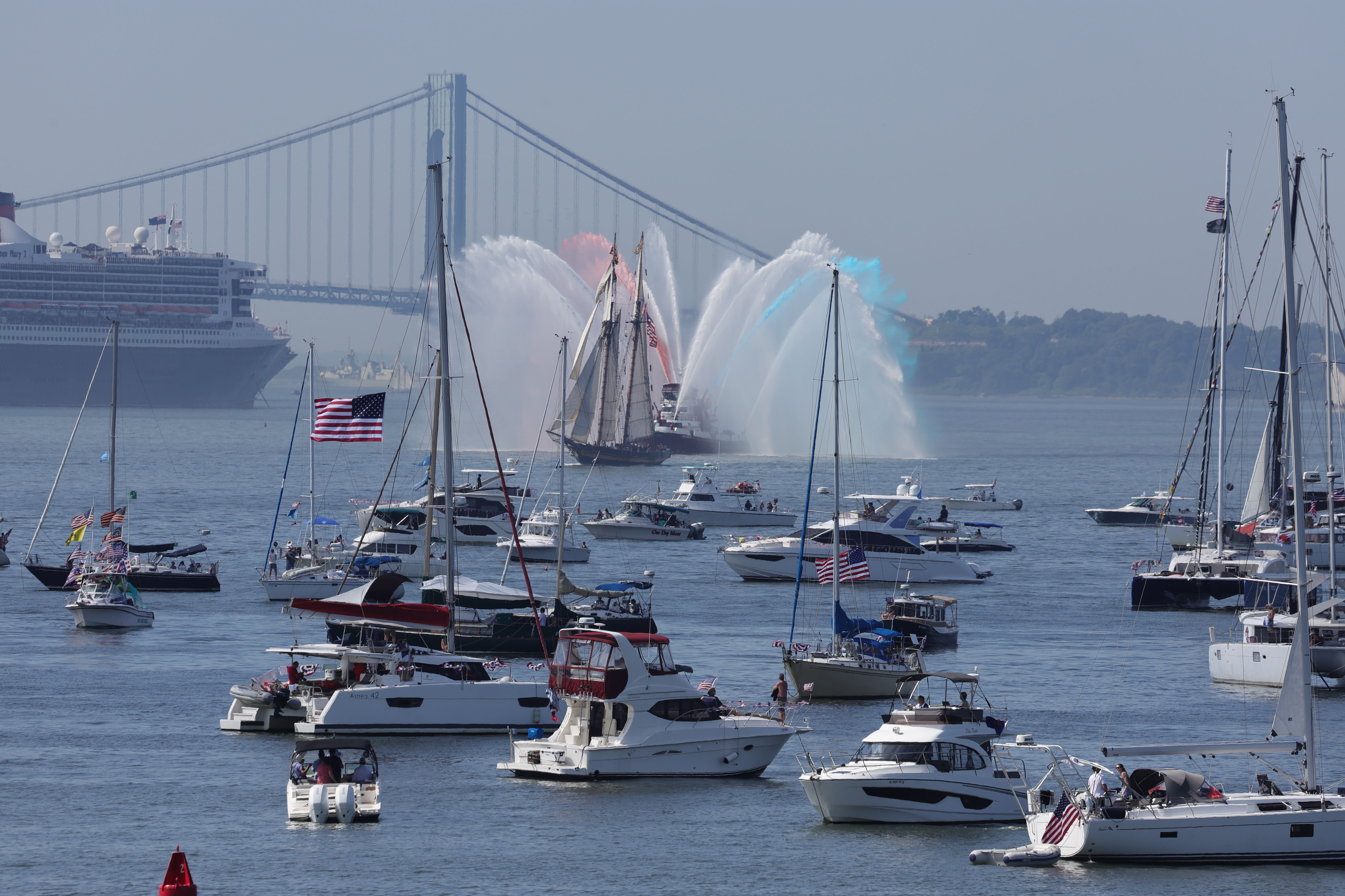 The Sail4th 250 parade of ships in New York Harbor as the United States celebrates its 250th anniversary on July 4, 2026.