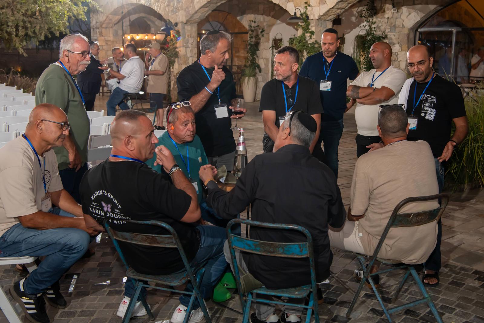 Bereaved fathers from across Israel gather at Psagot Winery in Judea and Samaria during a Hayeladim Shelanu event focused on unity, resilience and mutual support, July 9, 2026. Photo by Michael Katz.