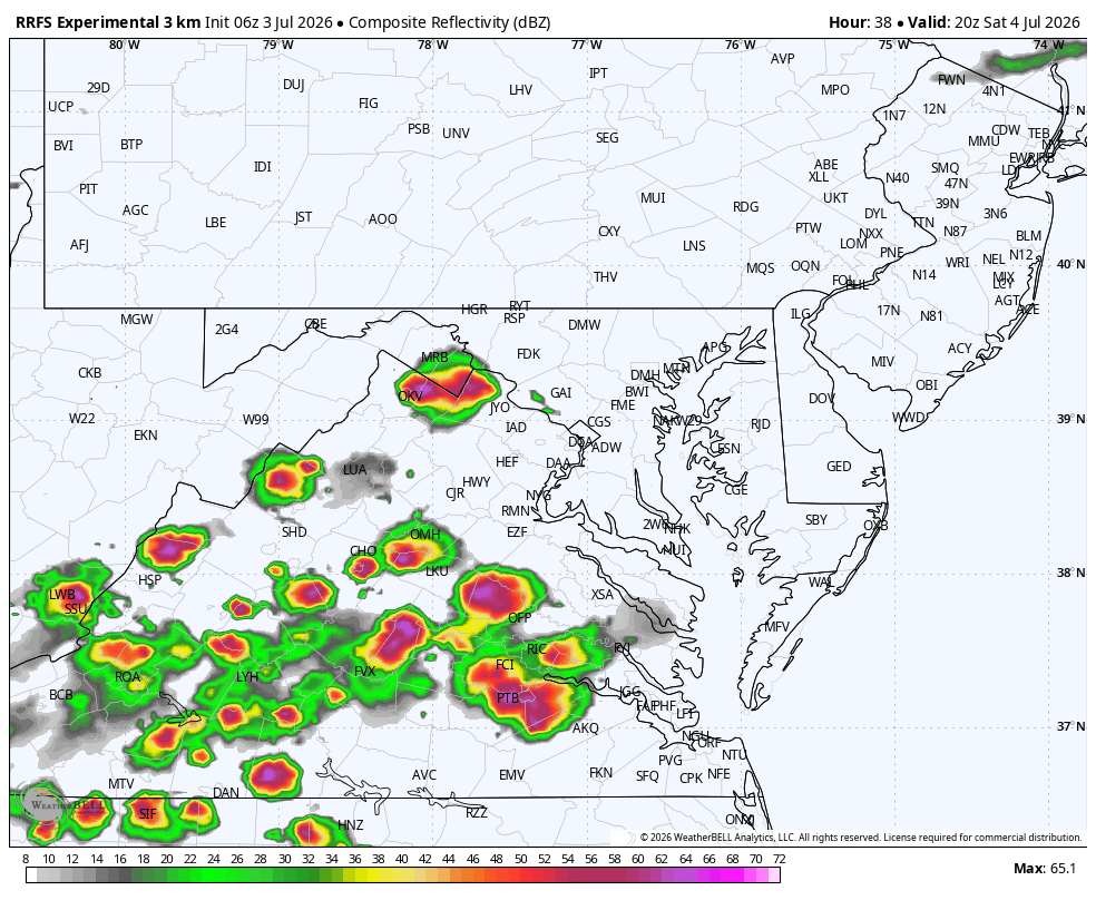 July 3 weather storm radar Saturday