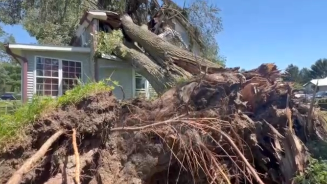 Severe storms cause damage across parts of Lake Geneva, Wisconsin, on Friday July 3, 2026.