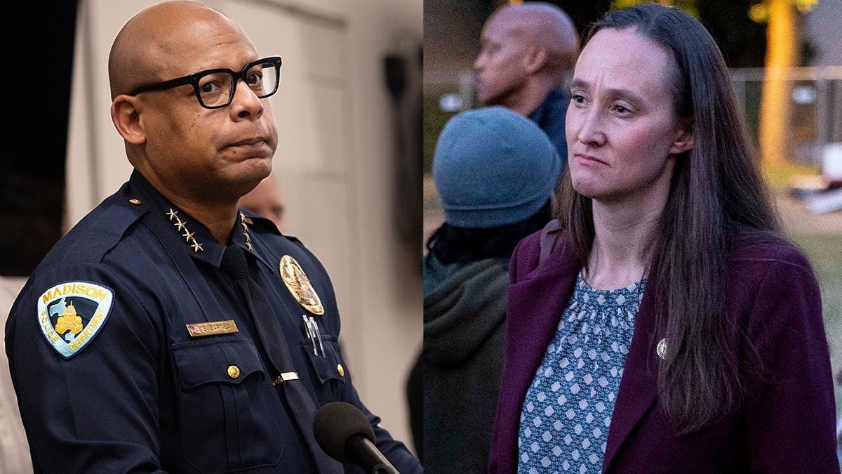Seattle Police Chief Shon Barnes and Seattle Democrat Mayor Katie Wilson in a side by side photo