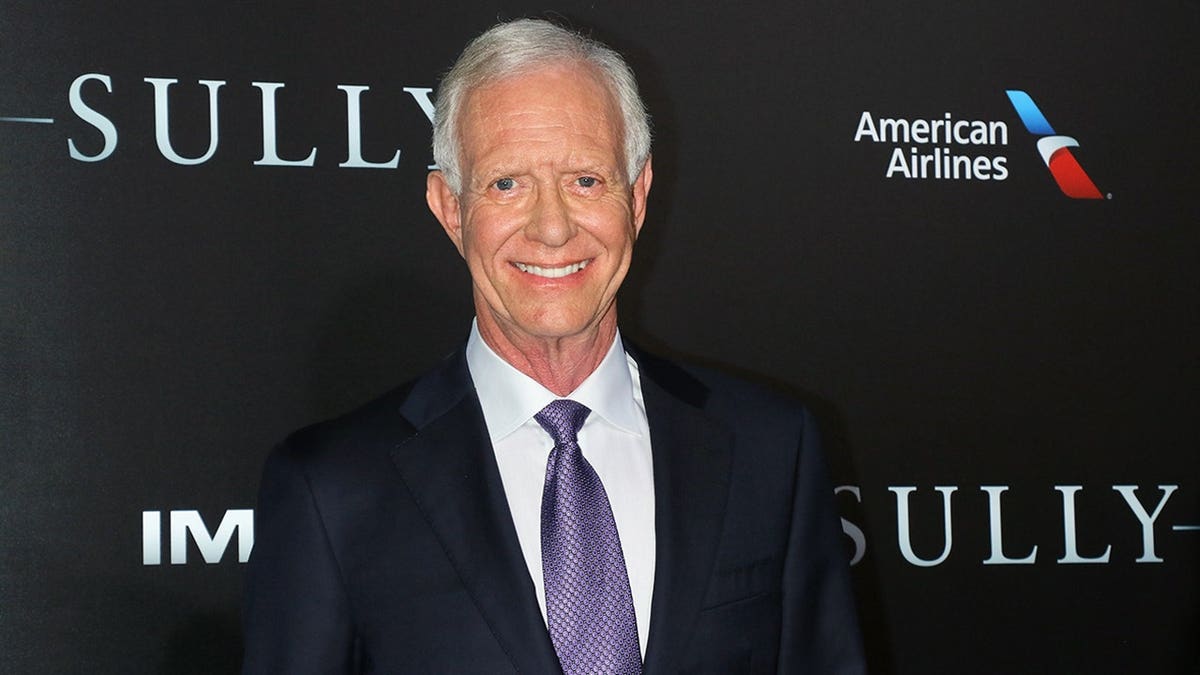Chesley Sullenberger stands at the Sully New York premiere in New York City.