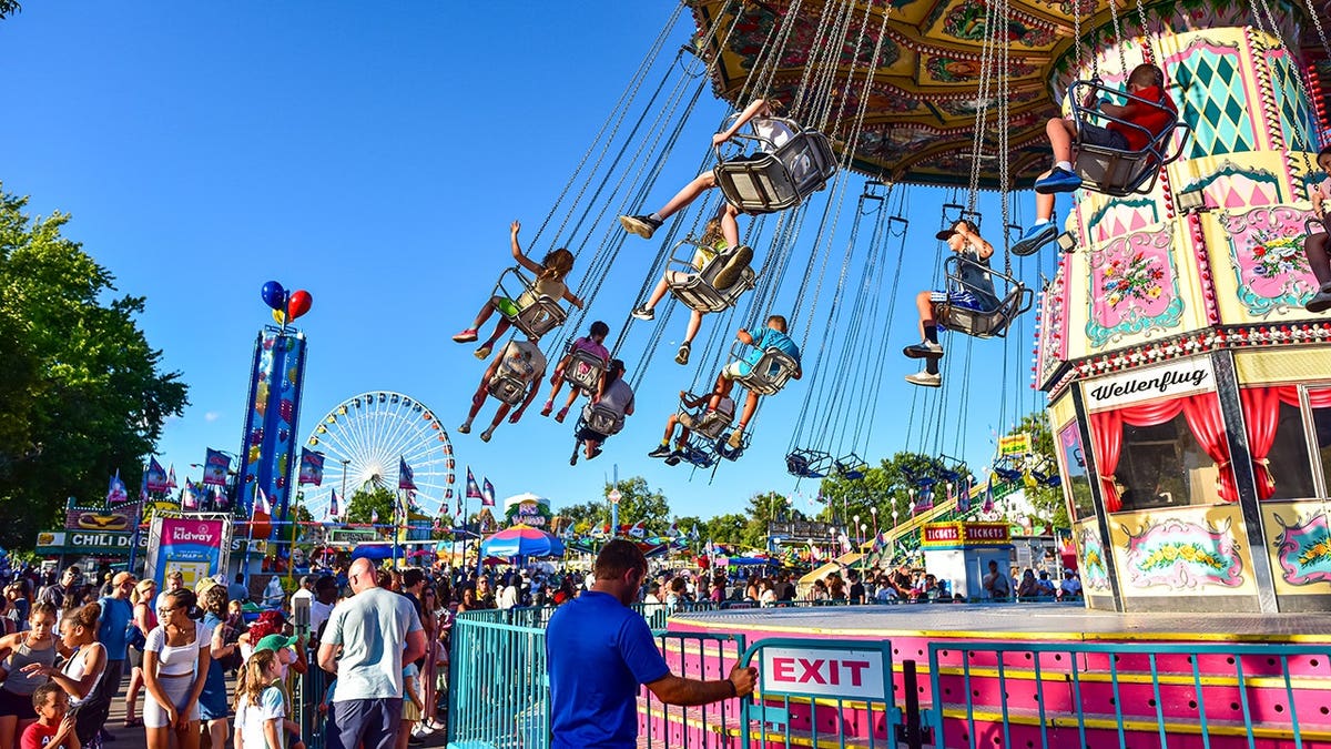 Swings at the amusement park