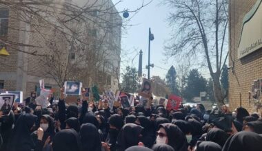 Tehran, February 23, 2026 — Alzahra University students gather in large numbers to commemorate the martyrs of the January uprising