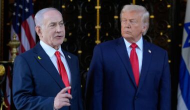 President Donald Trump listens as Israel's Prime Minister Benjamin Netanyahu speaks at President Donald Trump's Mar-a-Lago club, Dec. 29, 2025, in Palm Beach, Fla. (AP Photo/Alex Brandon, File)