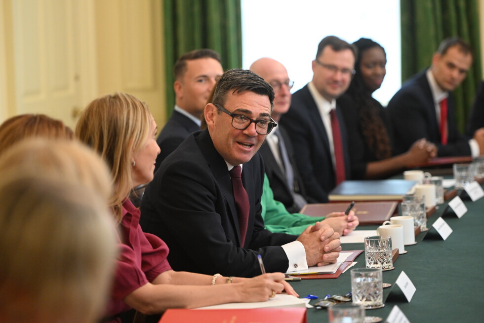 New UK Prime Minister Andy Burnham gathers his Cabinet