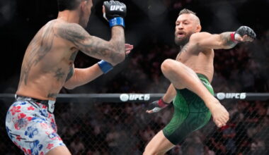 Conor McGregor suffers early knee injury in return, loses to Max Holloway at UFC 329