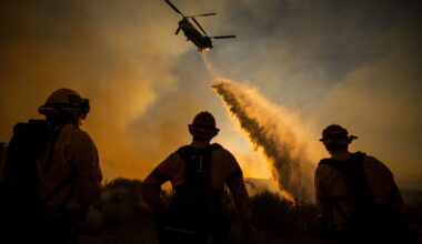 Brush fire in remote area northeast of Los Angeles prompts evacuations