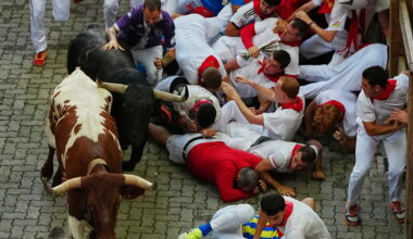 2 Spaniards gored as the San Fermin bull run festival concludes