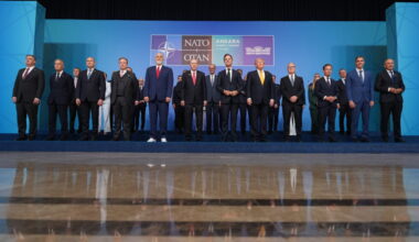Erdogan surprises NATO summit leaders with custom-engraved revolvers