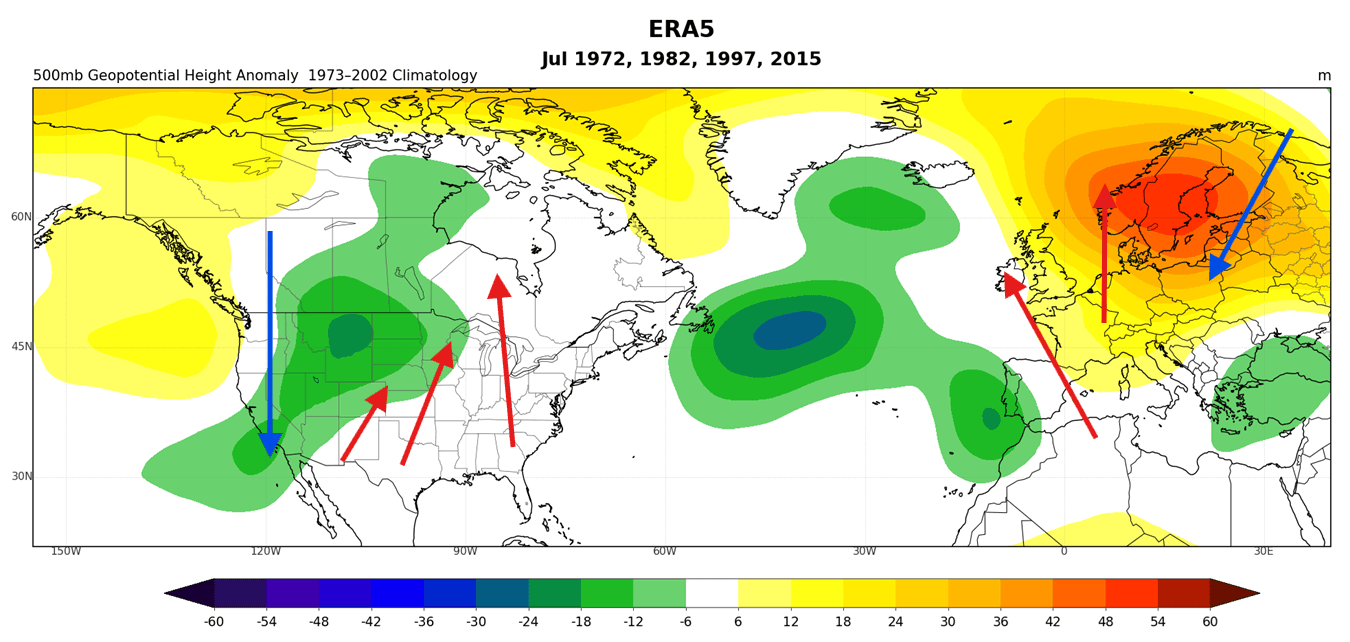 weather-forecast-pressure-anomaly-ecmwf-reanalysis-united-states-canada-july-super-el-nino-events-pattern