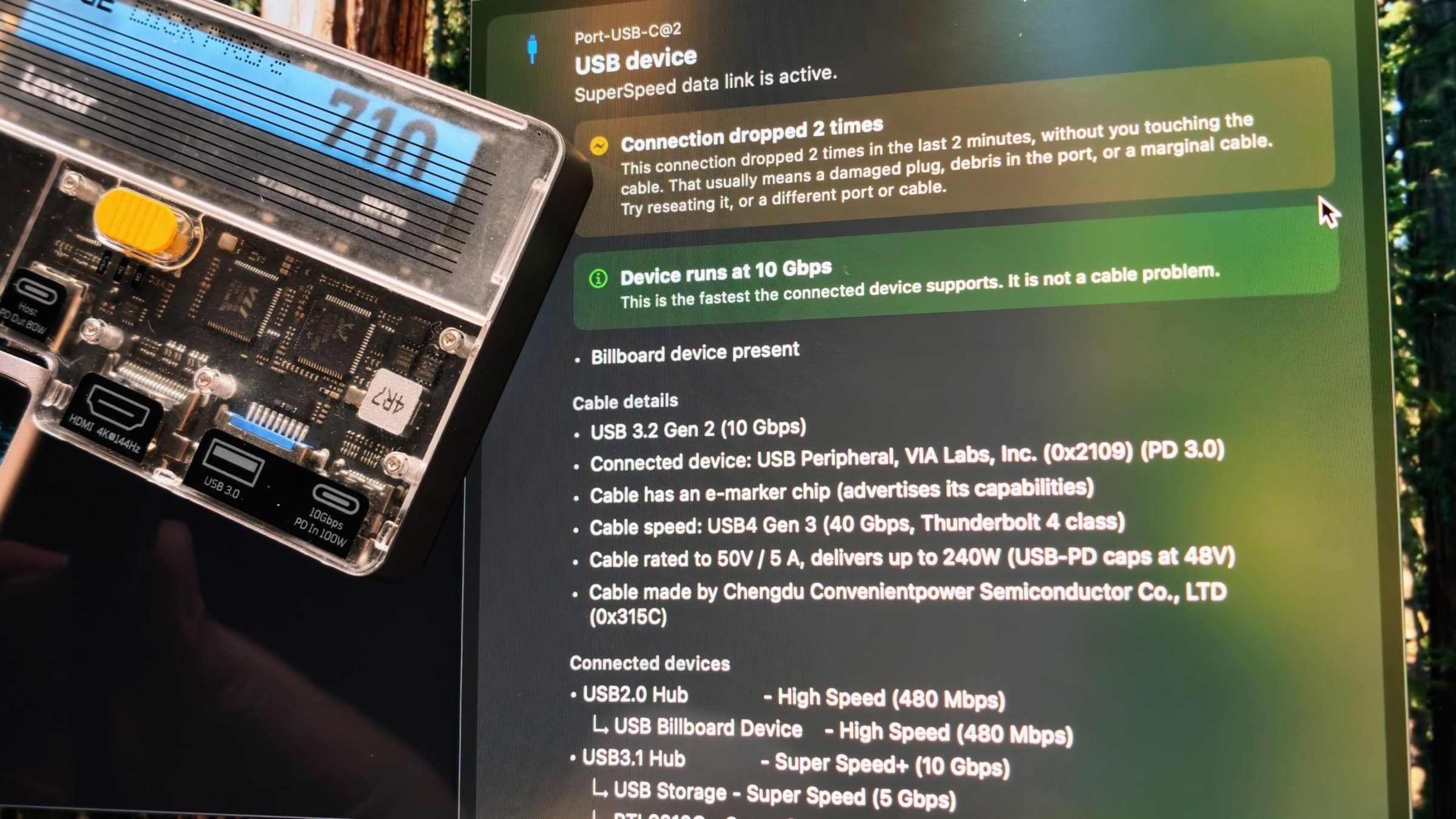 “Device runs at 10 Gbps.”
