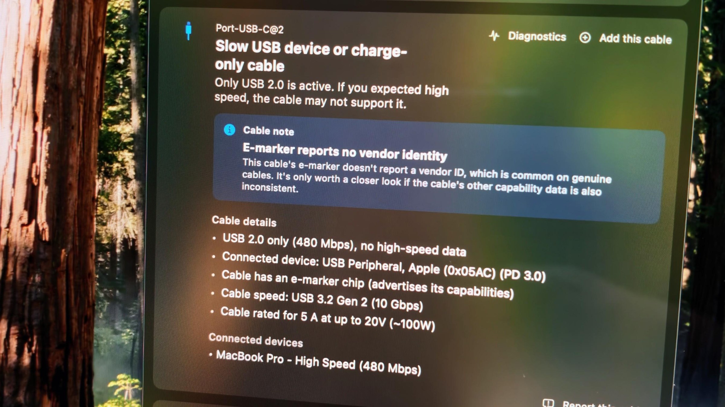 “Cable speed: USB 3.2 Gen 2 (10 Gbps).”