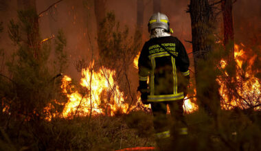 Emmanuel Macron has claimed wildfires are France's biggest challenge since the Second World War. Credit: Getty