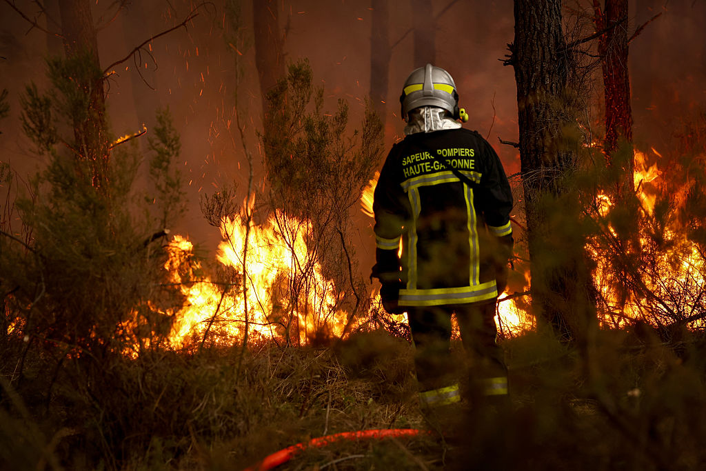 Emmanuel Macron has claimed wildfires are France's biggest challenge since the Second World War. Credit: Getty