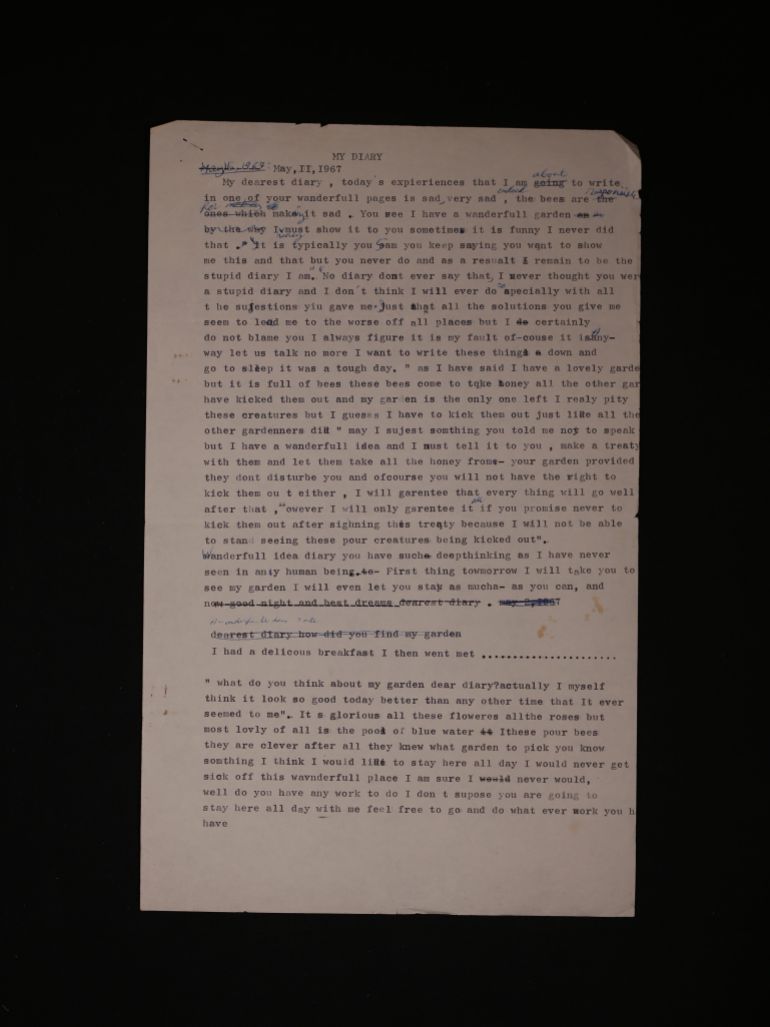 Raja Shehadeh’s first diary entry, dated May 11, 1967 [Courtesy of Raja Shehadeh]