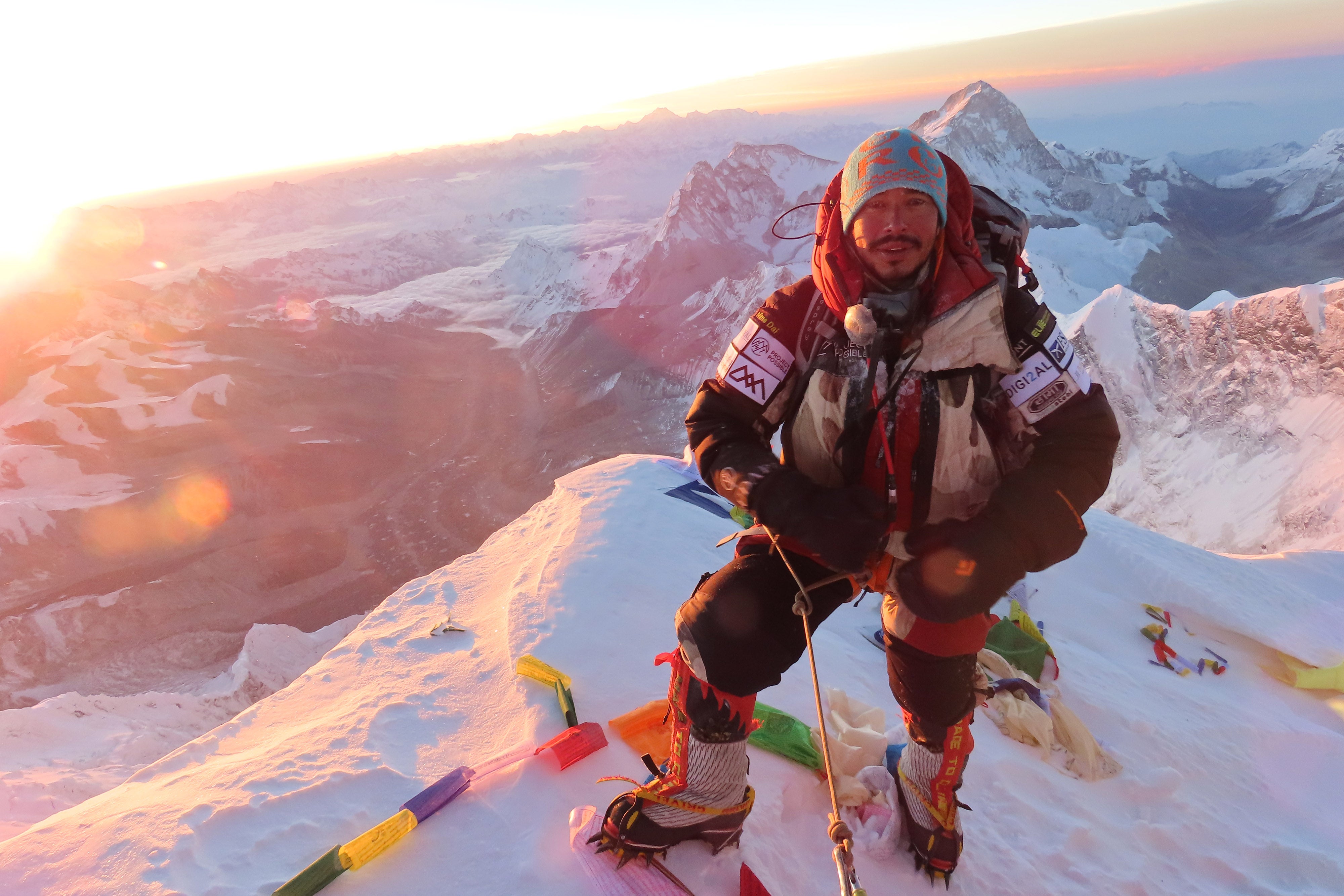 Nirmal Purja of himself on the summit of Everest