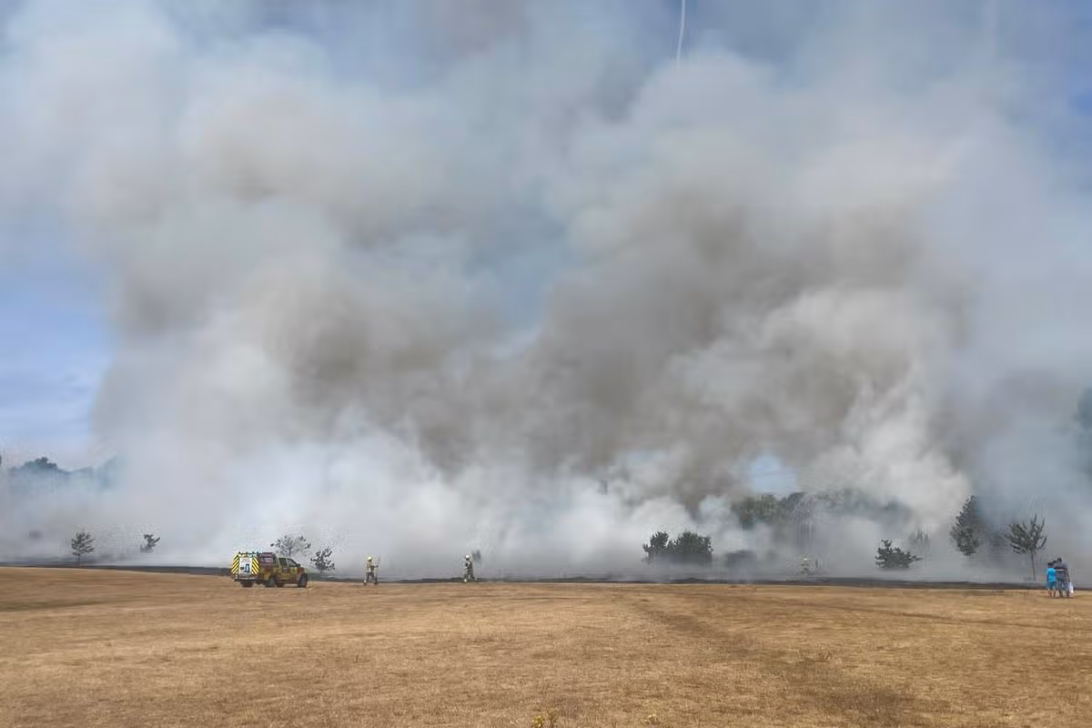 Another fire broke out at Perry Hall Playing Fields as families were told to leave the area