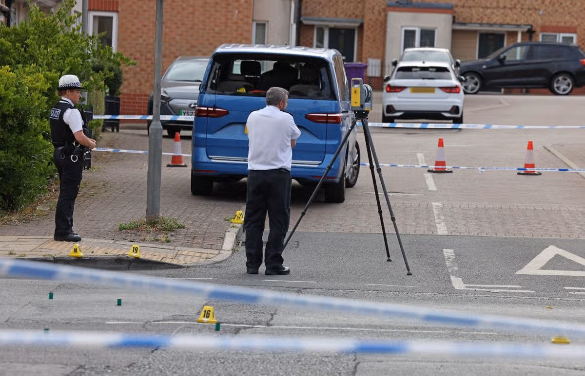 Police on Durning Road this evening