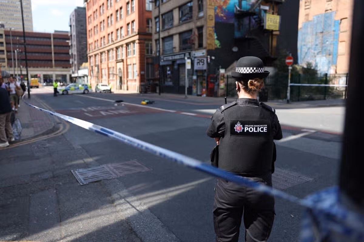 Police on Church Street on Friday