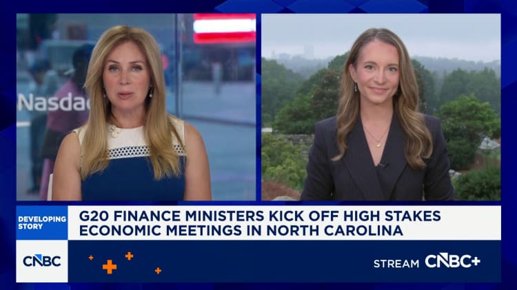 G20 finance ministers kick off high stakes economic meetings in North Carolina