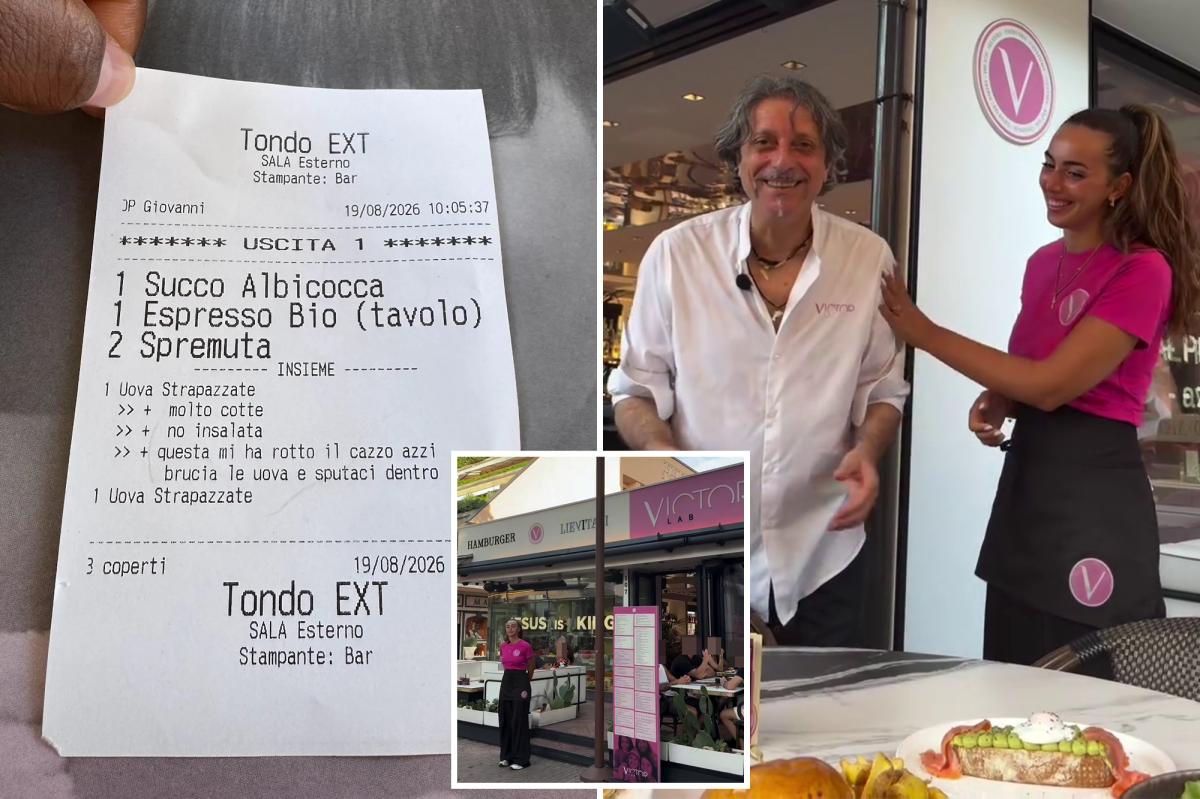 Italian server instructs chef to 'spit in' patron's eggs on restaurant bill