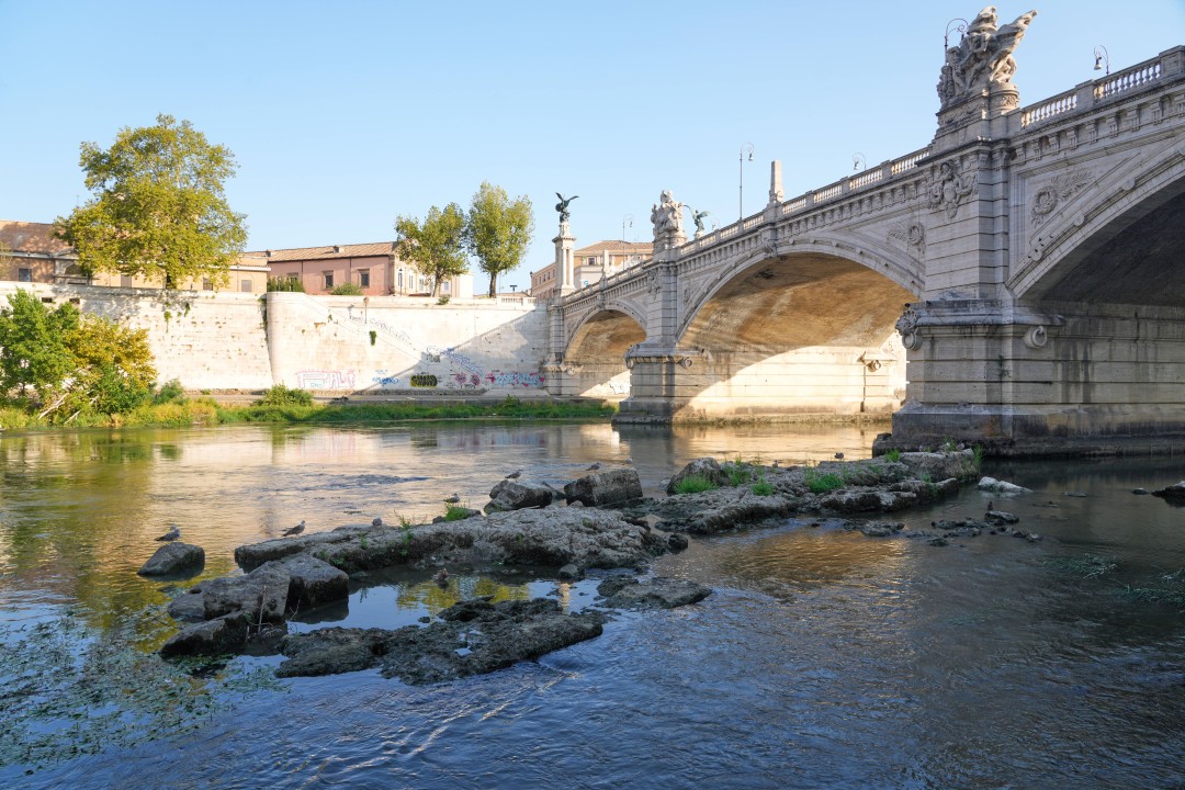 Nero's Bridge Emerges as Tiber River Drops