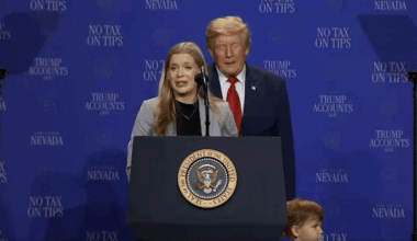 In Nevada speech, Trump chases after toddler on stage before joking he doesn