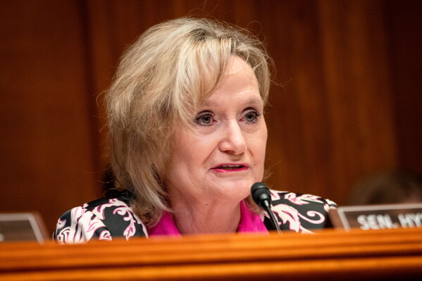 Sen. Cindy Hyde-Smith, R-Miss., speaks during a hearing on Capitol Hill in Washington, on May 2, 2024. (AP Photo/Jacquelyn Martin, File)
