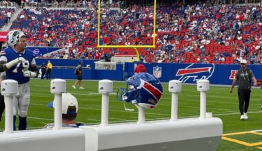 Bills show off new stadium, new uniforms