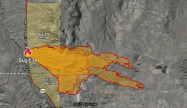 Map Shows Bug Fire Spreading Rapidly Amid Widespread Nevada Evacuations