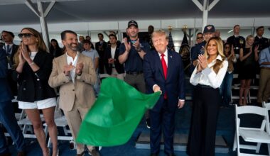 Trump’s aide Natalie Harp, son Eric and MAGA inner circle join president and Melania for Freedom 250 Grand Prix