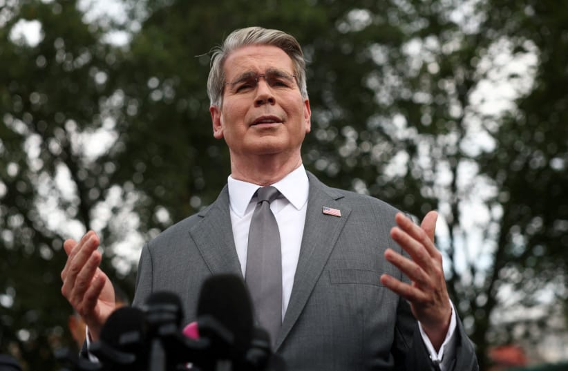 US Treasury Secretary Scott Bessent speaks to reporters at the White House in Washington, DC, US, August 20, 2026. 