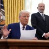 President Trump is joined by Commerce Secretary Howard Lutnick, who oversees the Census Bureau, as he speaks in the White House’s Oval Office in 2025.