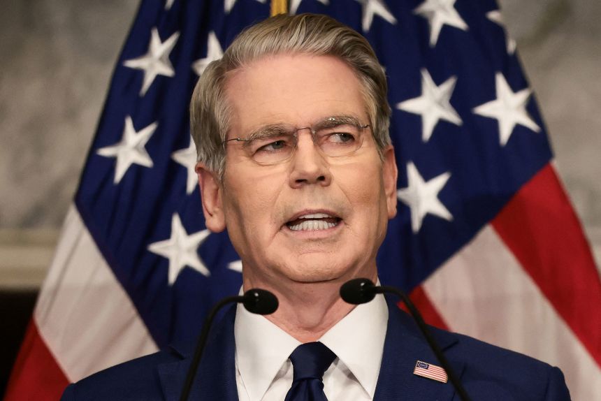 US reasury Secretary Scott Bessent speaks during a press conference to outline further sanctions against Iran, at the Treasury Department in Washington, DC, on Monday, August 24.