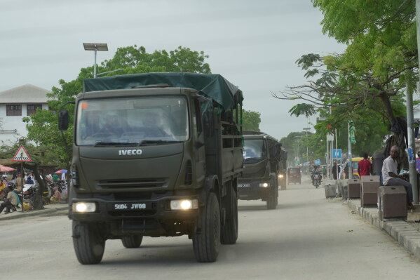 Tanzania Army patrol the street during vote counting in Zanzibar, Tanzania, Friday, Oct. 31, 2025. (AP Photo/Brian Inganga, File)