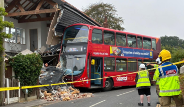 'It sounded like a bomb going off' Neighbours react after double decker bus crashes into home