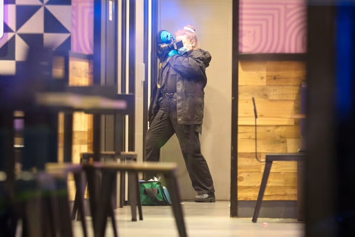 CSI officers on the scene at Taco Bell