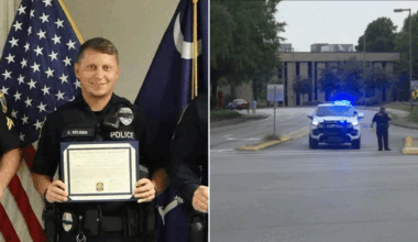 Split of Officer DeLong and the shooting scene