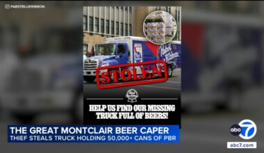 Truck loaded with 40k pounds of Pabst Blue Ribbon beer stolen in Montclair; company sets deadline for 'no-questions-asked' return
