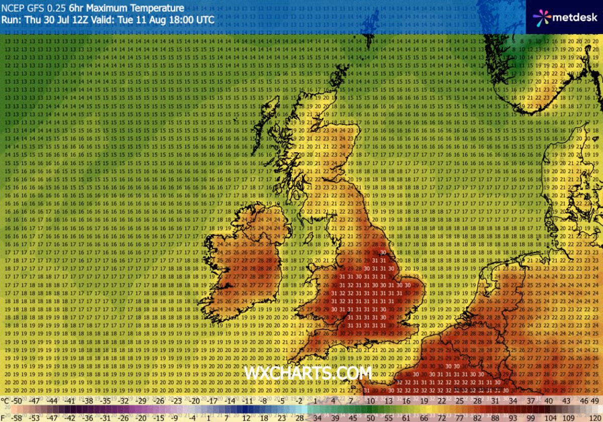UK weather map