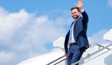 U.S. Vice President JD Vance disembarks Air Force Two in Joint Base Andrews