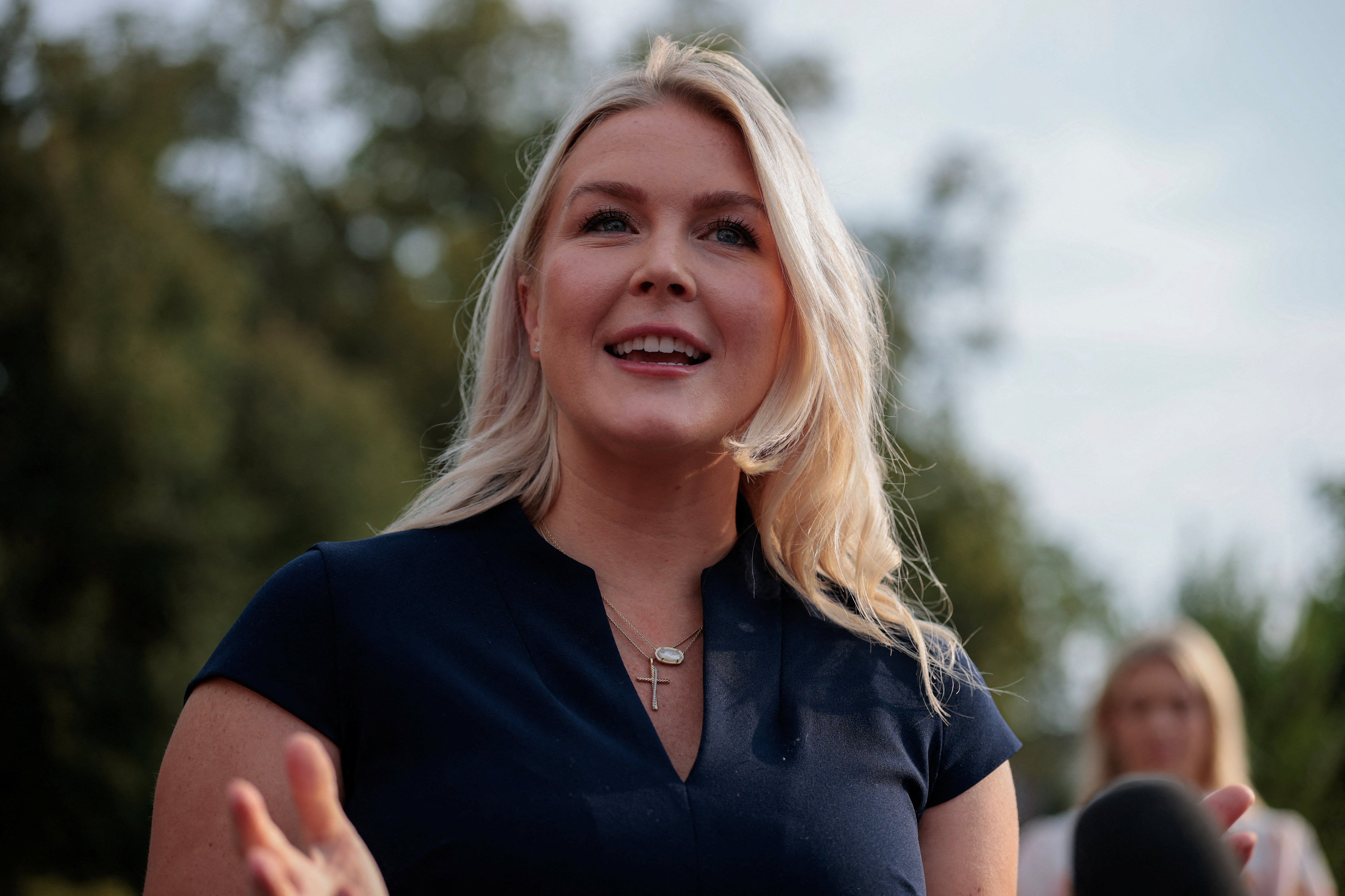White House Press Secretary Karoline Leavitt speaks with reporters at the White House in Washington, D.C., U.S., August 27