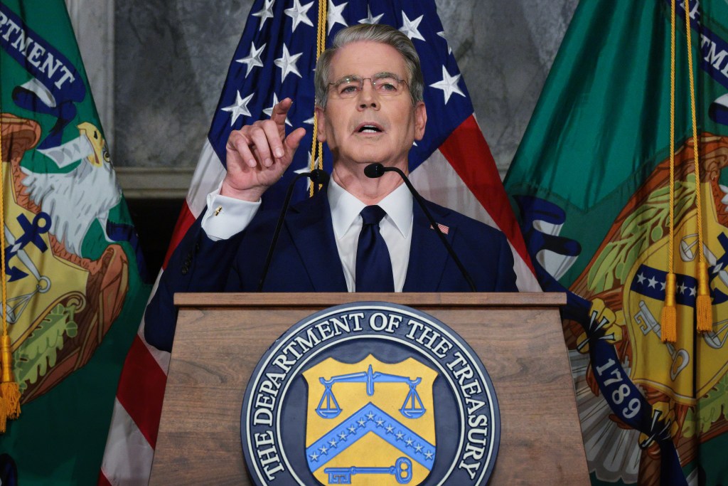 Treasury Secretary Scott Bessent announcing new sanctions against Iran.