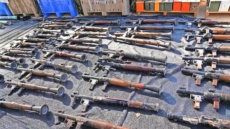 Hamas weaponry seized by Israeli troops in the Gaza Strip and the border area, Oct. 6, 2024.