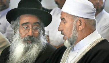 A meeting of religious leaders in Israel at the Chief Rabbinate of Israel in Jerusalem, June 27, 2007.