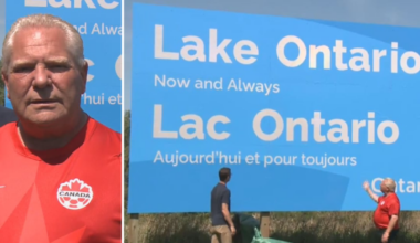 Ontario's Doug Ford unveils new Lake Ontario sign
