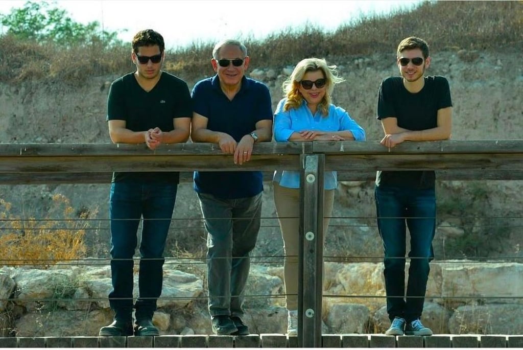 Sara and Benjamin Netanyahu with their sons Yair and Avner. Photo: Sara Netanyahu via Instagram