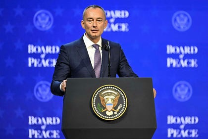 Nickolay Mladenov in Davos, in January. Credit: AFP/FABRICE COFFRINI Nickolay Mladenov in Davos, in January.