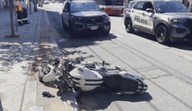 Motorcyclist hurt in west-end crash with TTC bus